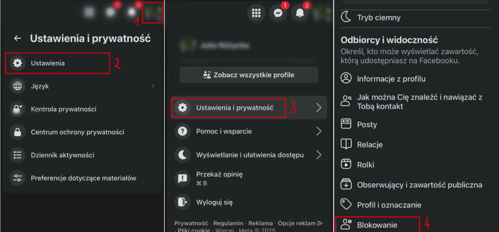 Jak na Facebooku zablokować użytkownika z poziomu ustawień na komputerze