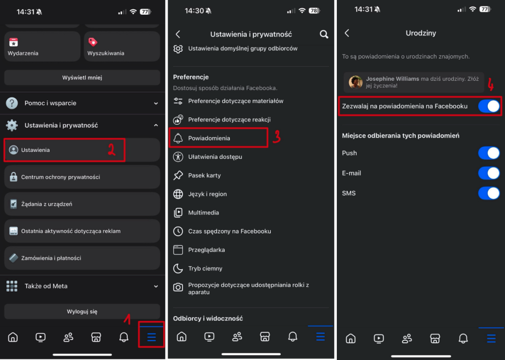 Jak na Facebooku wyłączyć powiadomienia o urodzinach