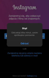 Instagram błąd &bdquo;odczekaj kilka minut zanim spr&oacute;bujesz ponownie&rdquo;