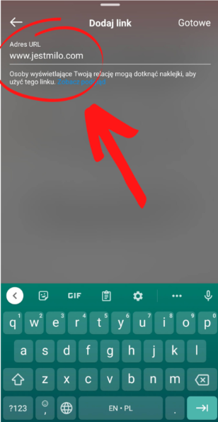 Jak dodać link na Instastory