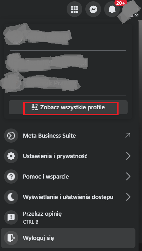 Jak przełączyć konto na Facebooku