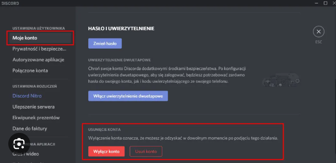 Jak usunąć konto Discord