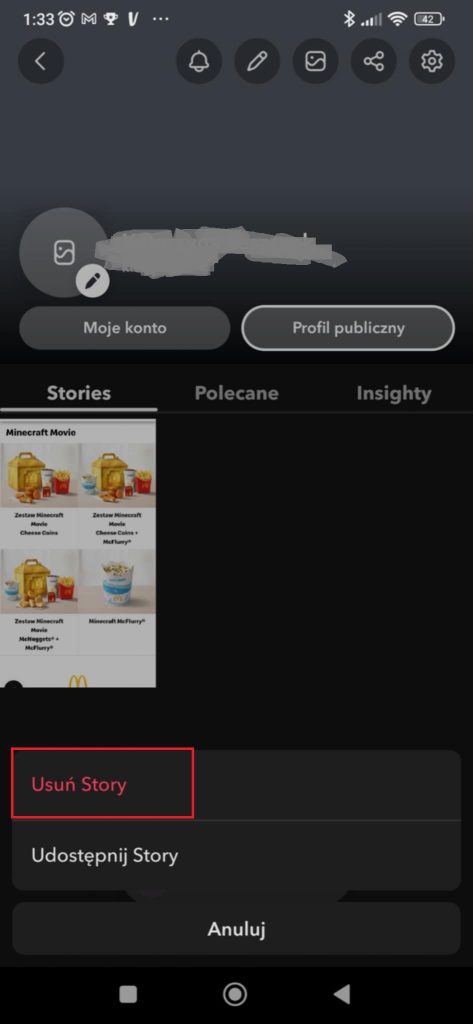 Jak usunąć wysłanego Snapa