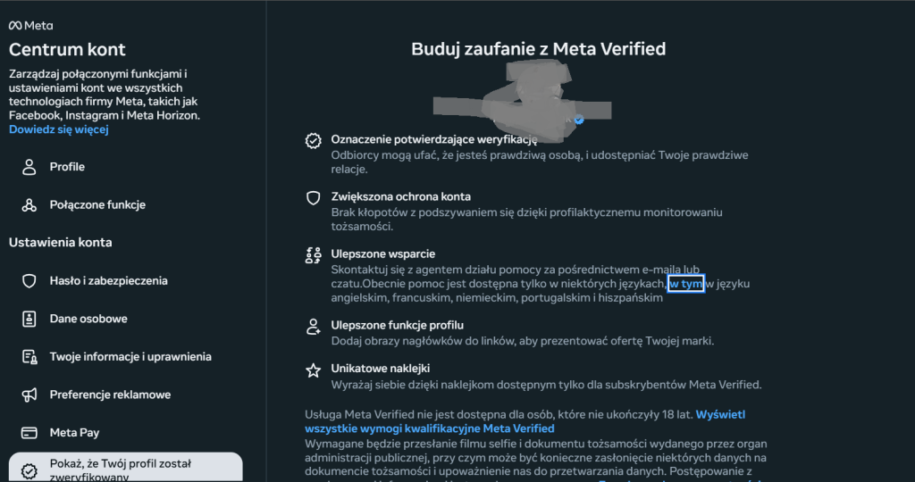 Weryfikacja konta Facebook