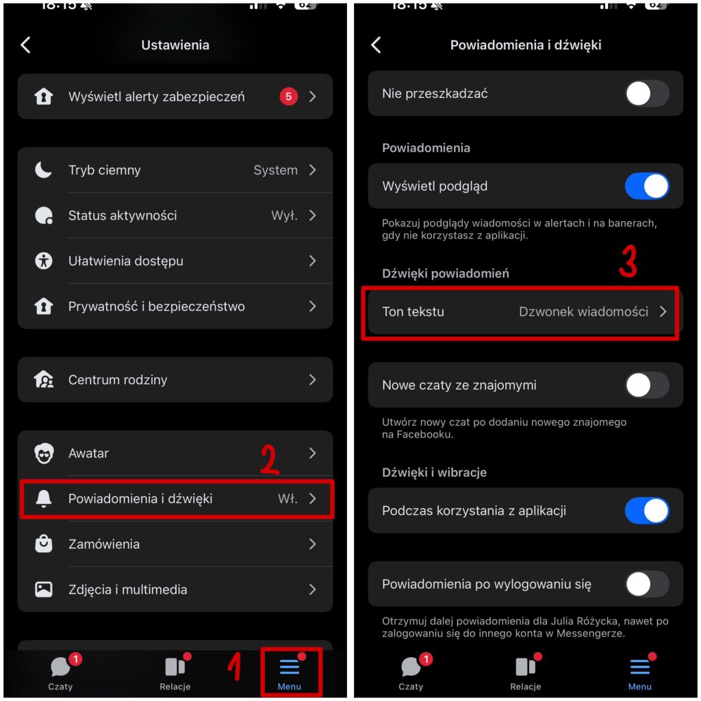Jak zmienić dźwięk powiadomień w Messengerze