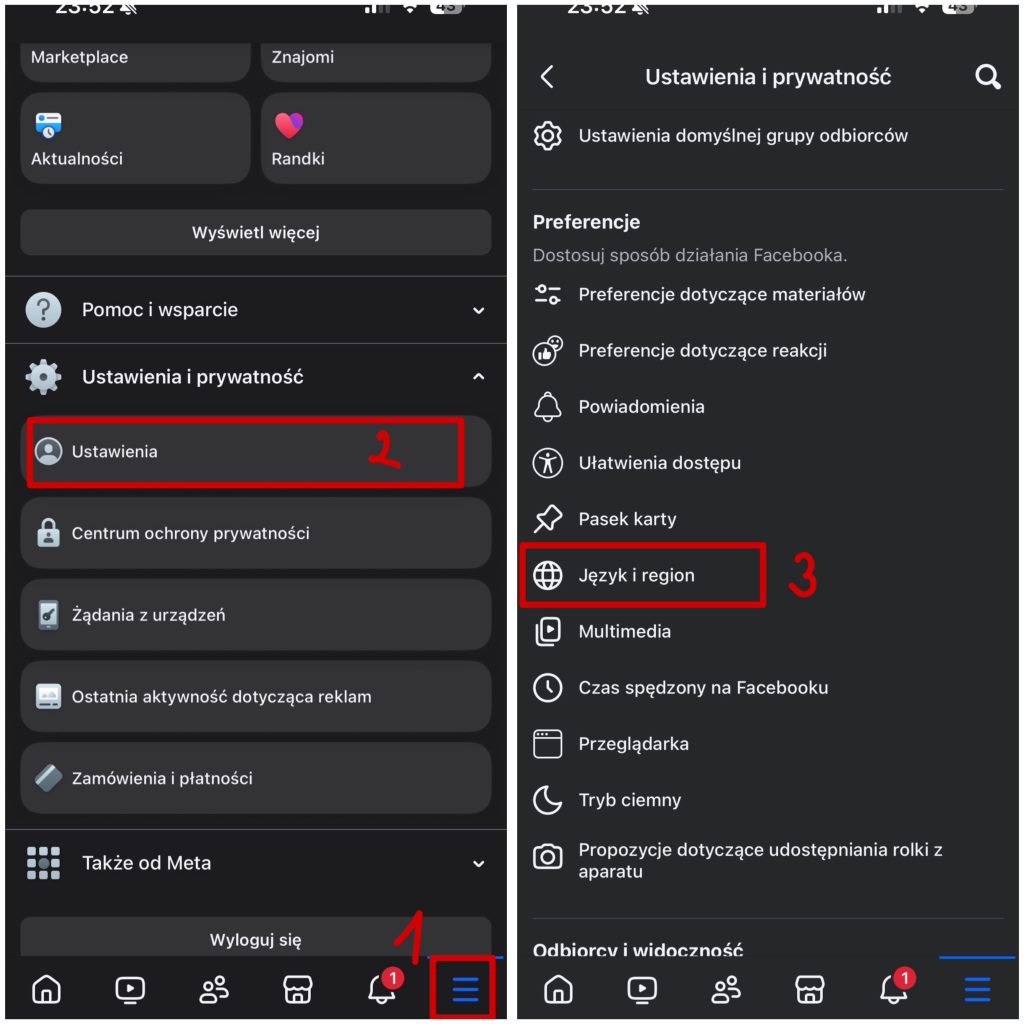 Jak na Facebooku zmienić język